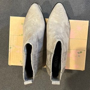 Taupe ultra suede booties